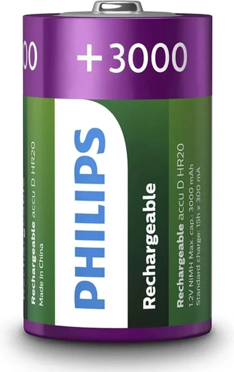 Philips MultiLife D Accu - 3000mAh - 2 Stuks
