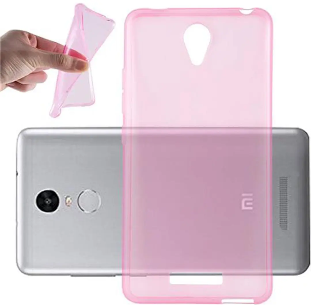 Cadorabo Hoesje geschikt voor Xiaomi RedMi 3 in TRANSPARANT ROZE - Beschermhoes gemaakt van flexibel TPU Silicone Case Cover