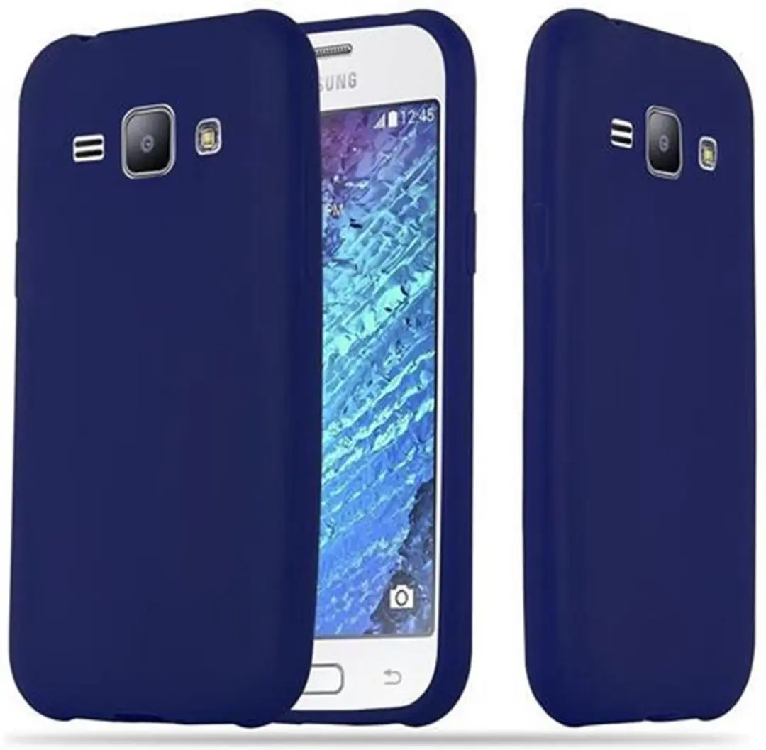 Cadorabo Hoesje geschikt voor Samsung Galaxy J1 2015 in CANDY DONKER BLAUW