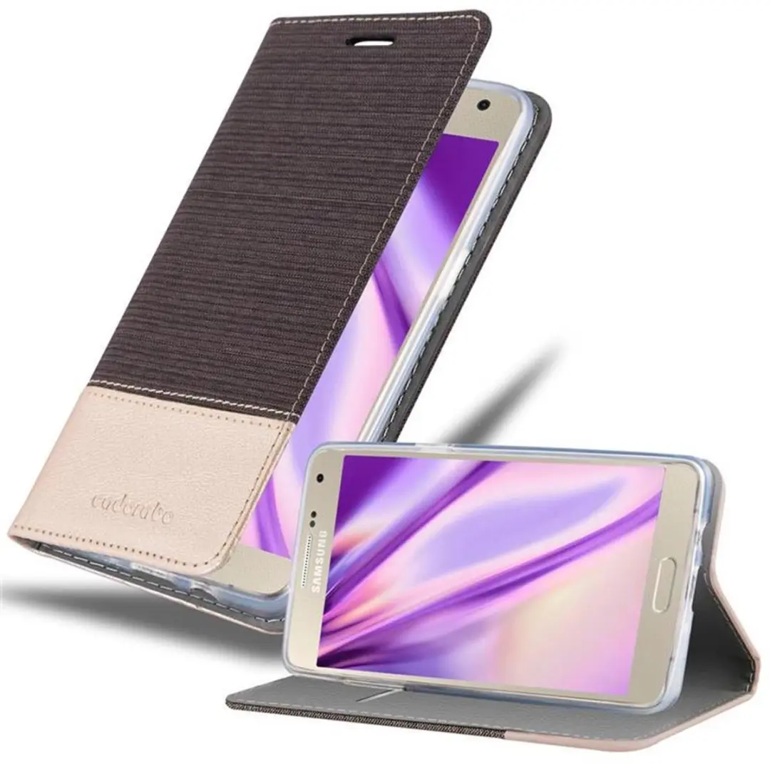 Cadorabo Hoesje geschikt voor Samsung Galaxy A5 2015 in ANTRACIET GOUD