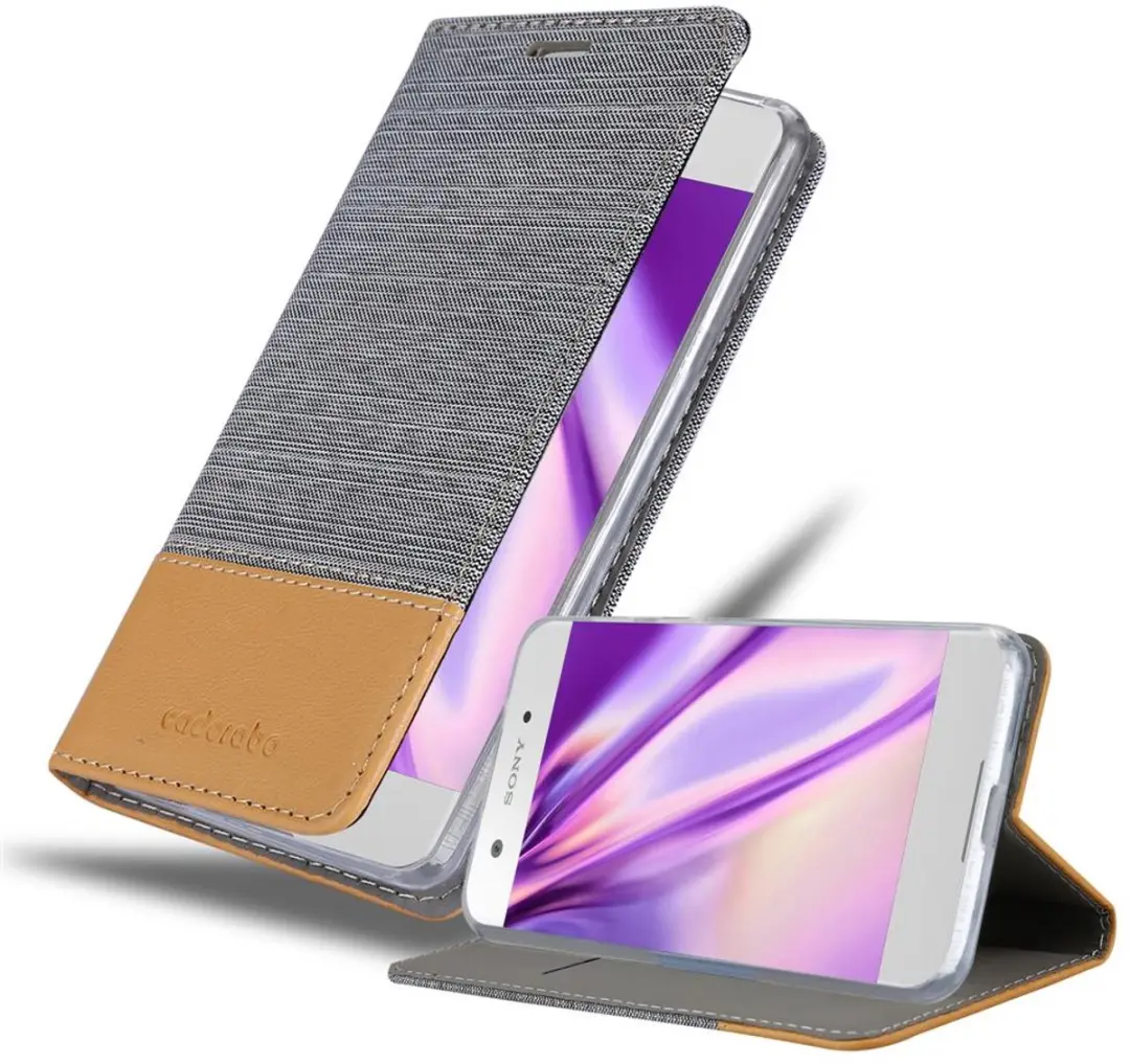 Cadorabo Hoesje geschikt voor Sony Xperia XA1 in LICHTGRIJS BRUIN