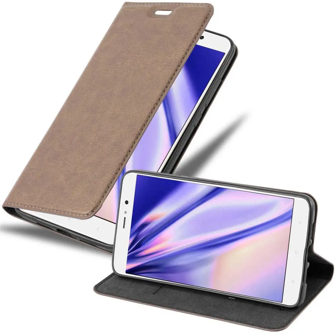 Cadorabo Hoesje geschikt voor Xiaomi Mi 5s PLUS in KOFFIE BRUIN - Beschermhoes met magnetische sluiting, standfunctie en kaartvakje Book Case Cover Etui