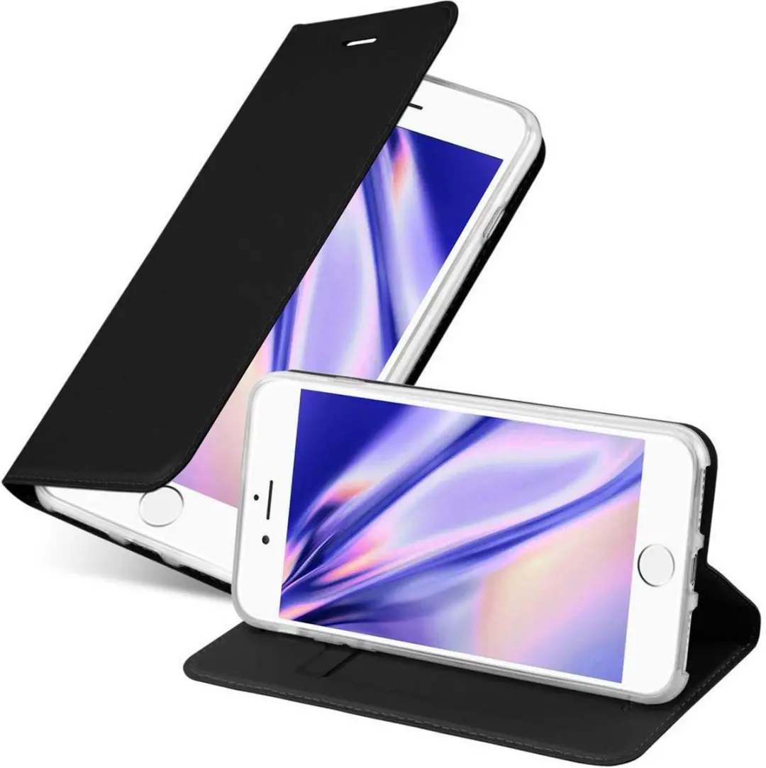 Cadorabo Hoesje geschikt voor Apple iPhone 7 / 7S / 8 / SE 2020 in CLASSY ZWART