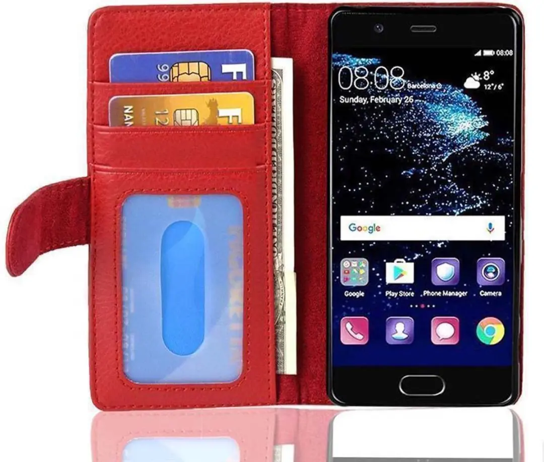 Cadorabo Hoesje geschikt voor Huawei P10 PLUS in INFERNO ROOD