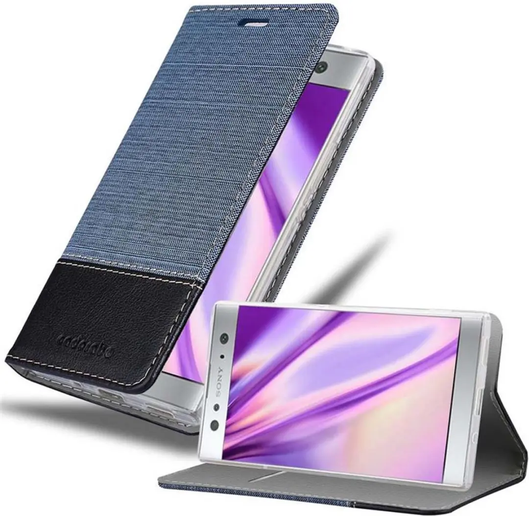 Cadorabo Hoesje geschikt voor Sony Xperia XA2 ULTRA in DONKERBLAUW ZWART