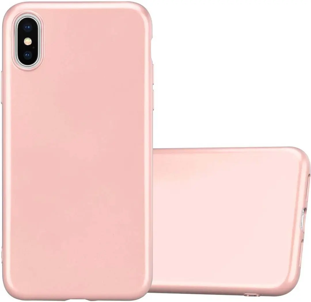 Cadorabo Hoesje geschikt voor Apple iPhone XS MAX in METALLIC ROSE GOUD