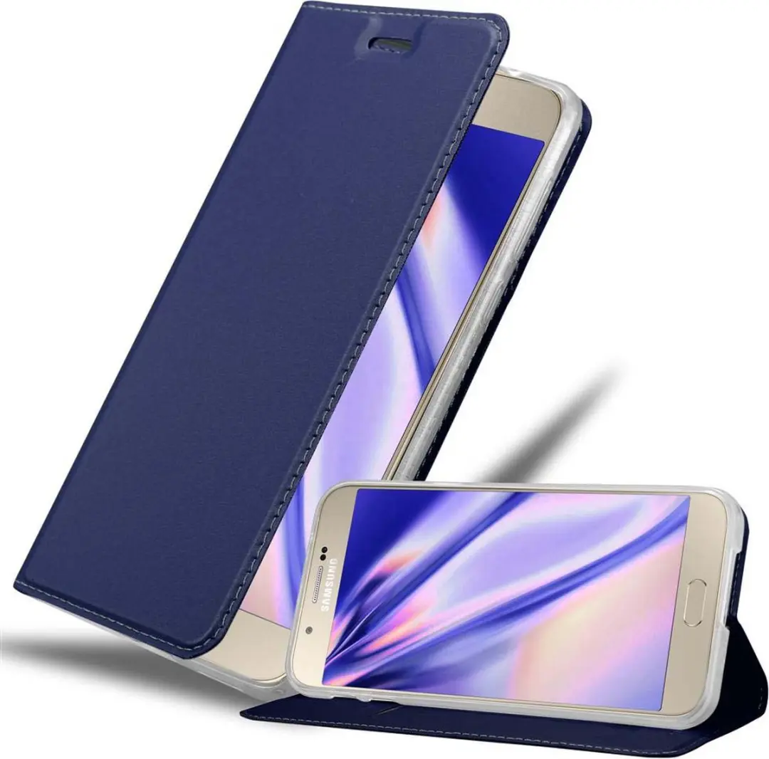 Cadorabo Hoesje geschikt voor Samsung Galaxy A8 2015 in CLASSY DONKER BLAUW