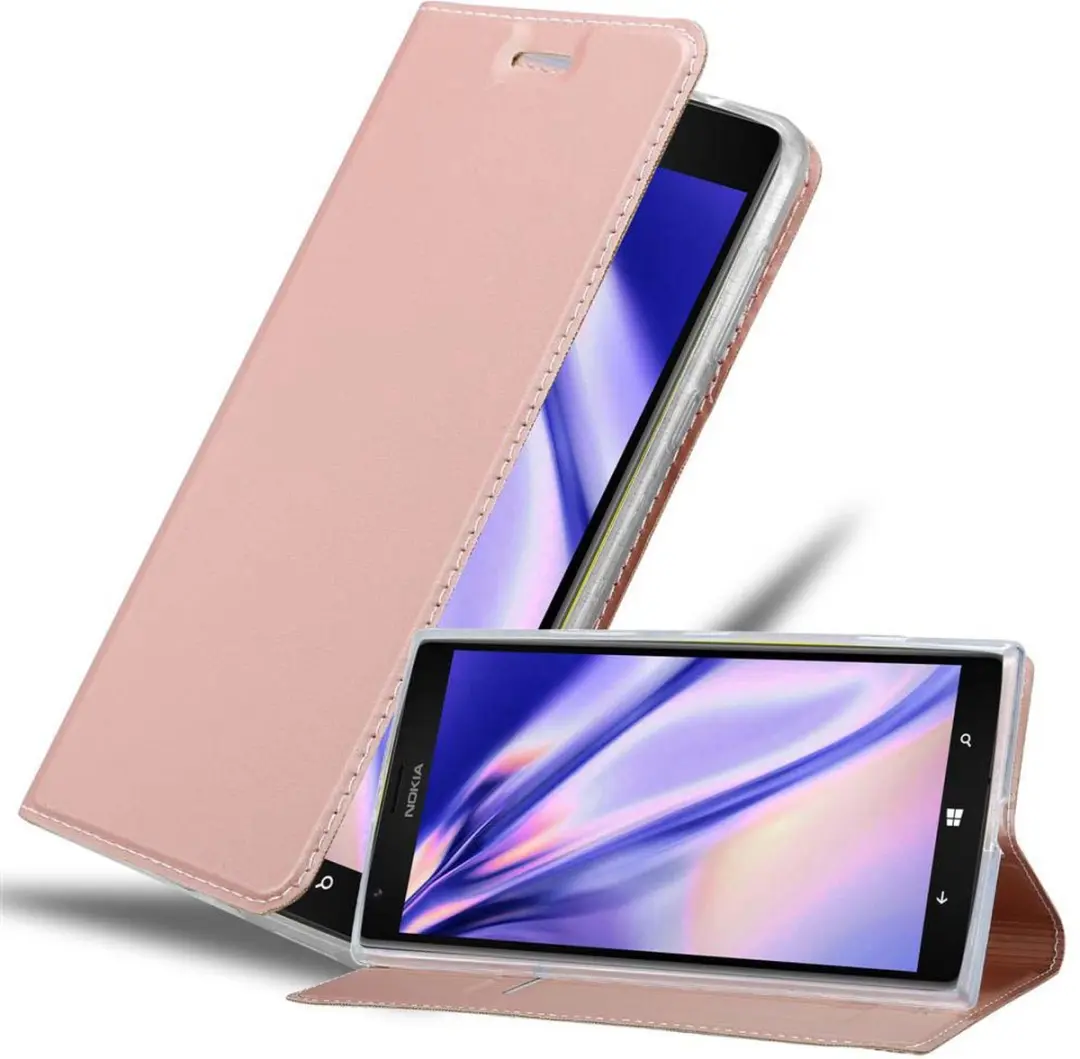 Cadorabo Hoesje geschikt voor Nokia Lumia 1520 in CLASSY ROSE GOUD