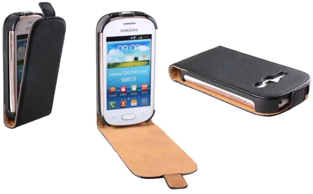 Patona Flip case voor Samsung S6810P Galaxy Fame zwart ultra slank