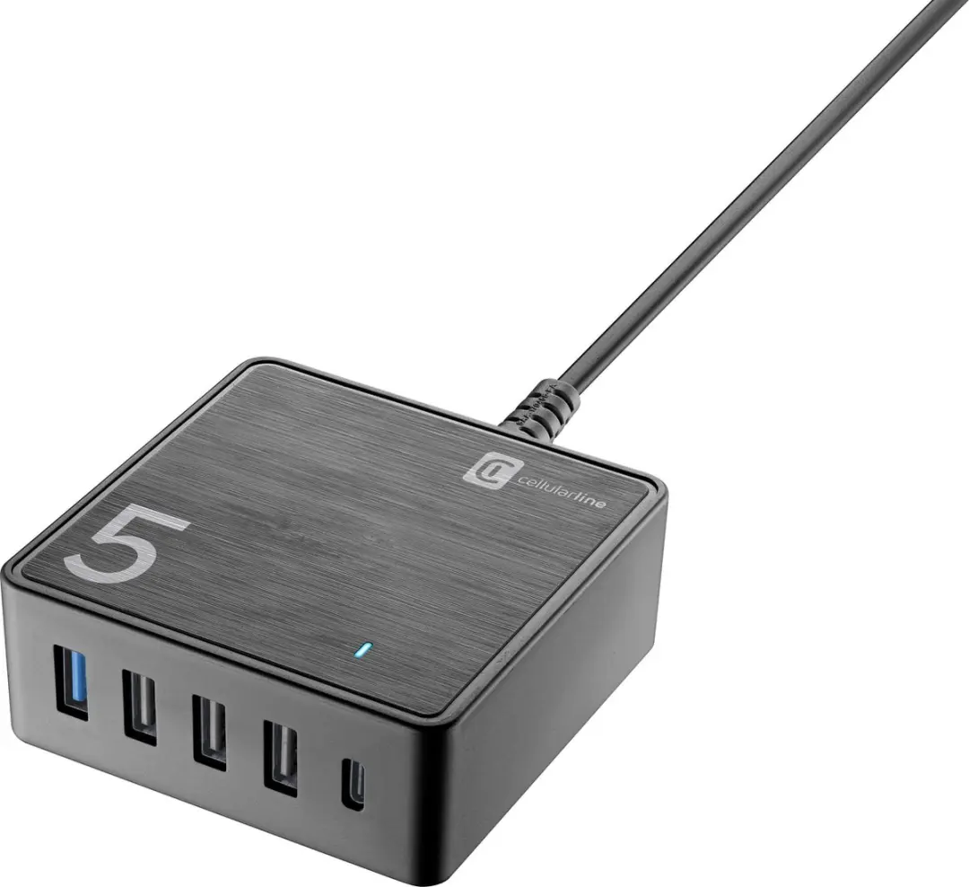 Cellularline ACHUSB5HOME60WK oplader voor mobiele apparatuur Laptop, Smartphone,