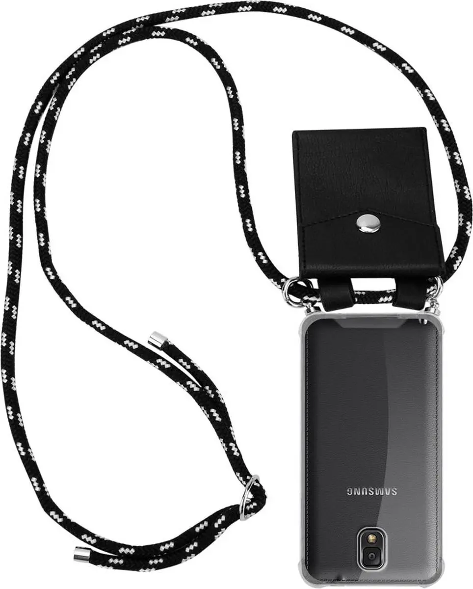 Cadorabo Hoesje geschikt voor Samsung Galaxy NOTE 3 in ZWART ZILVER