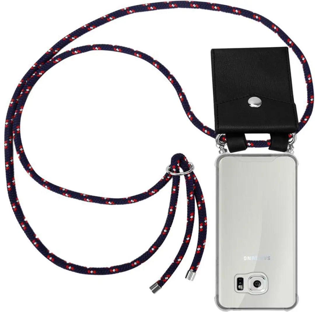 Cadorabo Hoesje geschikt voor Samsung Galaxy S6 in BLAUW ROOD WITTE STIP