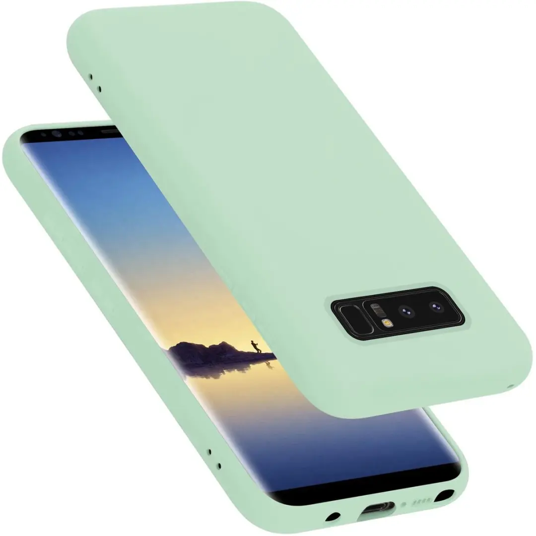 Cadorabo Hoesje geschikt voor Samsung Galaxy NOTE 8 in LIQUID LICHT GROEN