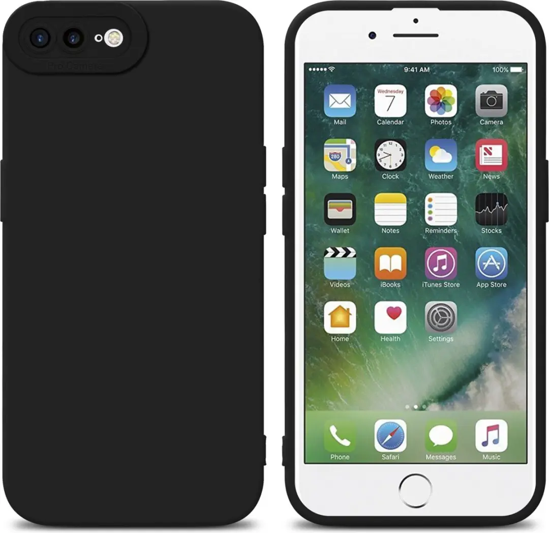 Cadorabo Hoesje geschikt voor Apple iPhone 7 PLUS / 7S PLUS / 8 PLUS in FLUID ZW
