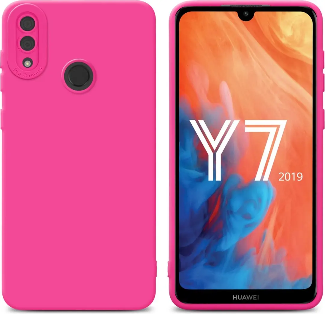 Cadorabo Hoesje geschikt voor Huawei Y7 2019 / Y7 PRIME 2019 in FLUID HOTPINK