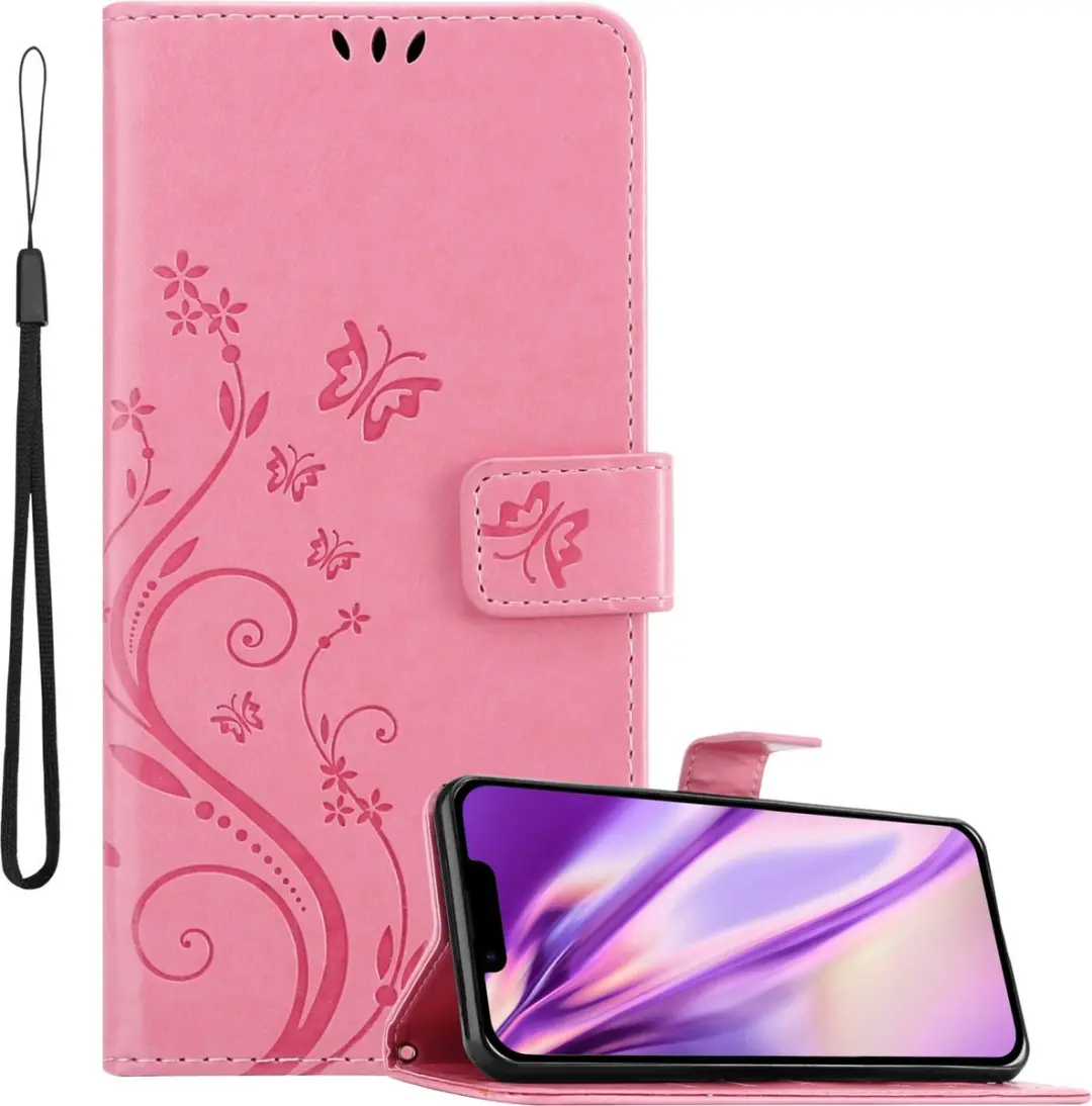 Cadorabo Hoesje geschikt voor Apple iPhone 14 PLUS in BLOEMEN ROZE