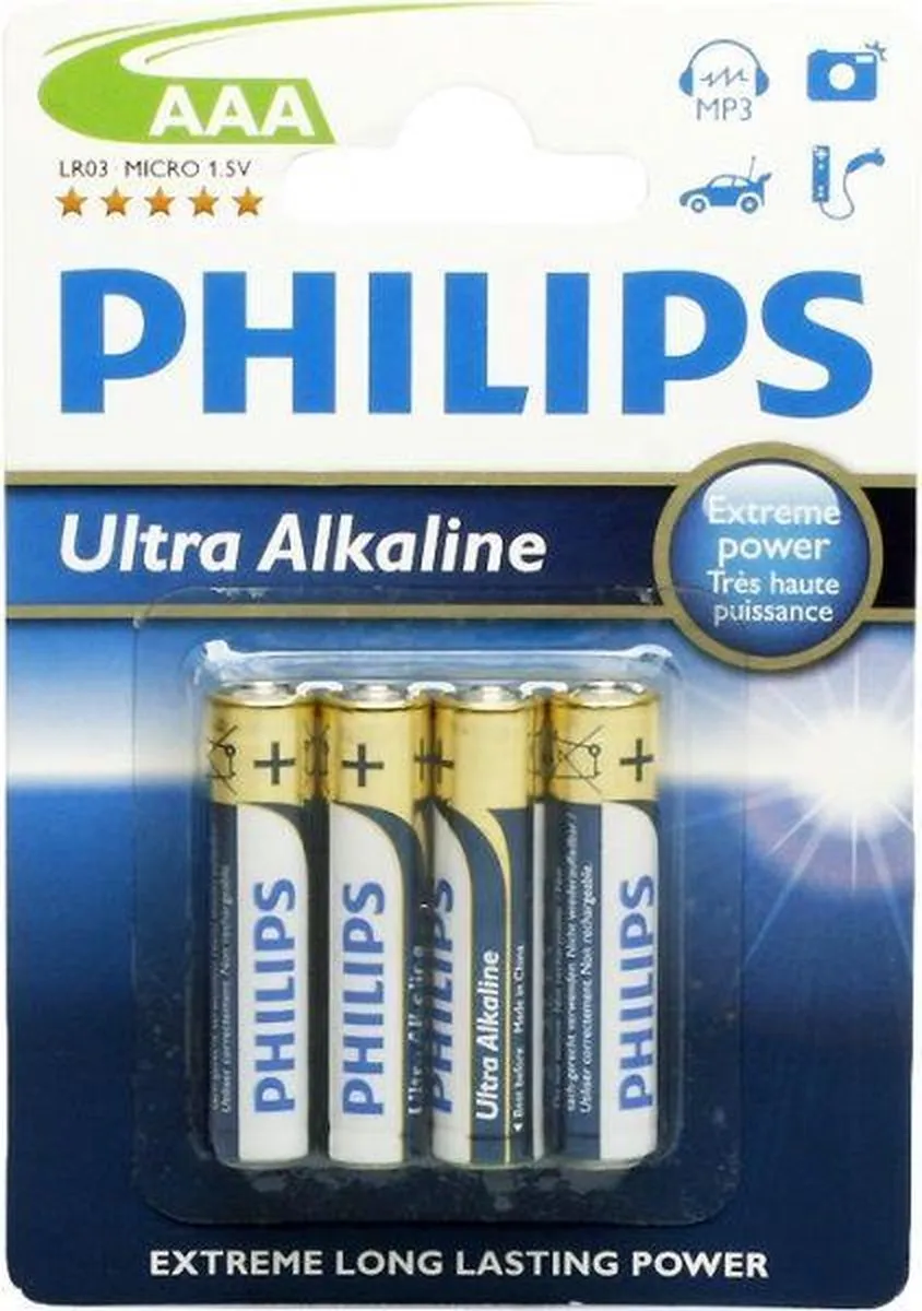 Philips AAA Ultra Alkaline Batterijen 1100mAh - 4 Stuks - afbeelding 6 van 6