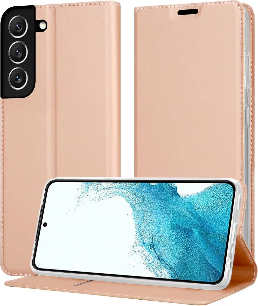 Cadorabo Hoesje geschikt voor Samsung Galaxy S22 in CLASSY ROSE GOUD