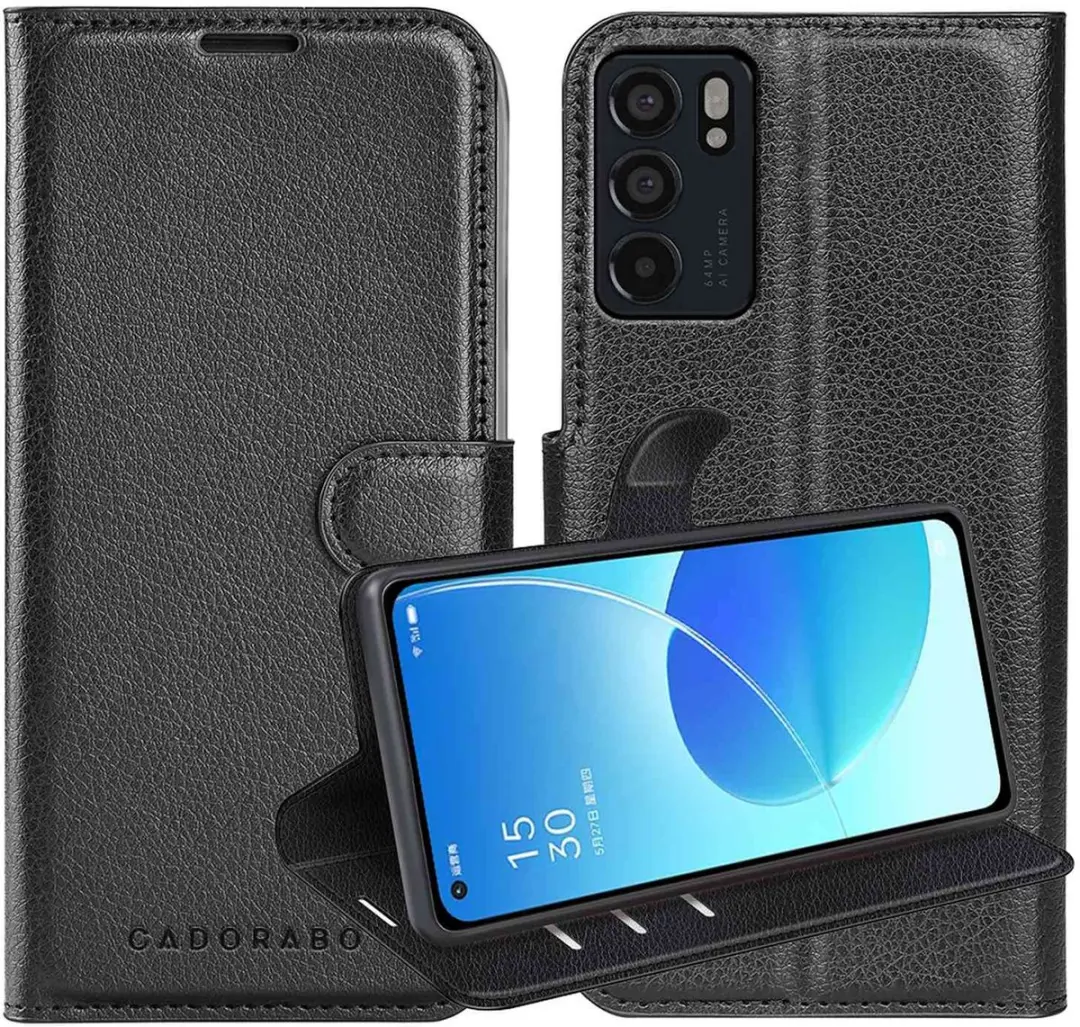 Cadorabo Hoesje geschikt voor Oppo Reno6 5G in PHANTOM ZWART