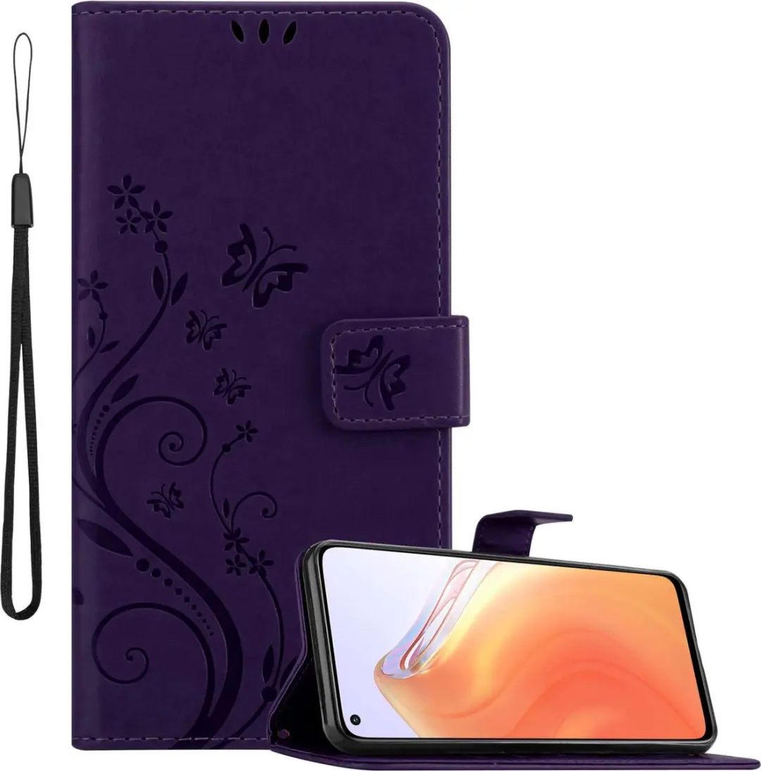 Cadorabo Hoesje geschikt voor Xiaomi Mi 10T / Mi 10T PRO in BLOEMEN DONKER PAARS