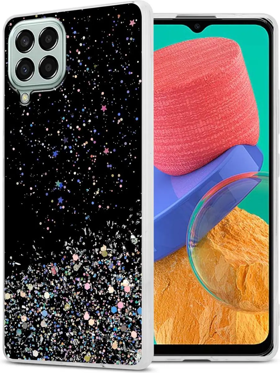 Cadorabo Hoesje geschikt voor Samsung Galaxy M33 5G in Zwart met Glitter