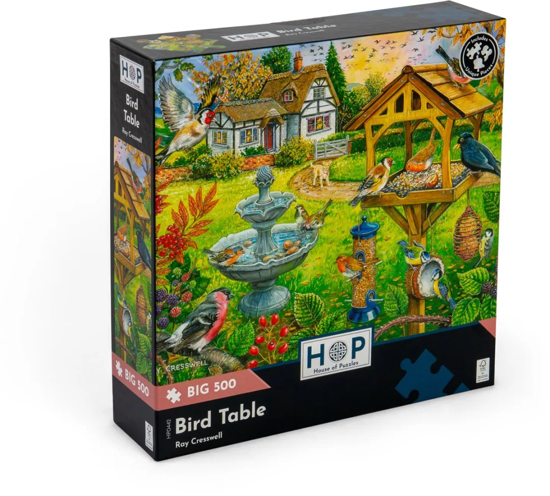 House of Puzzles Bird Table Legpuzzel 500 XL Dieren - Multicolor HP0442