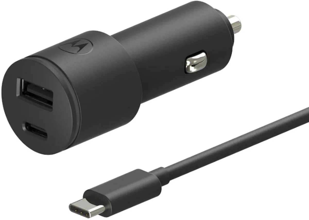 Motorola SJV102-EU Auto Oplader 45W - 2x USB-C - Zwart - afbeelding 6 van 6