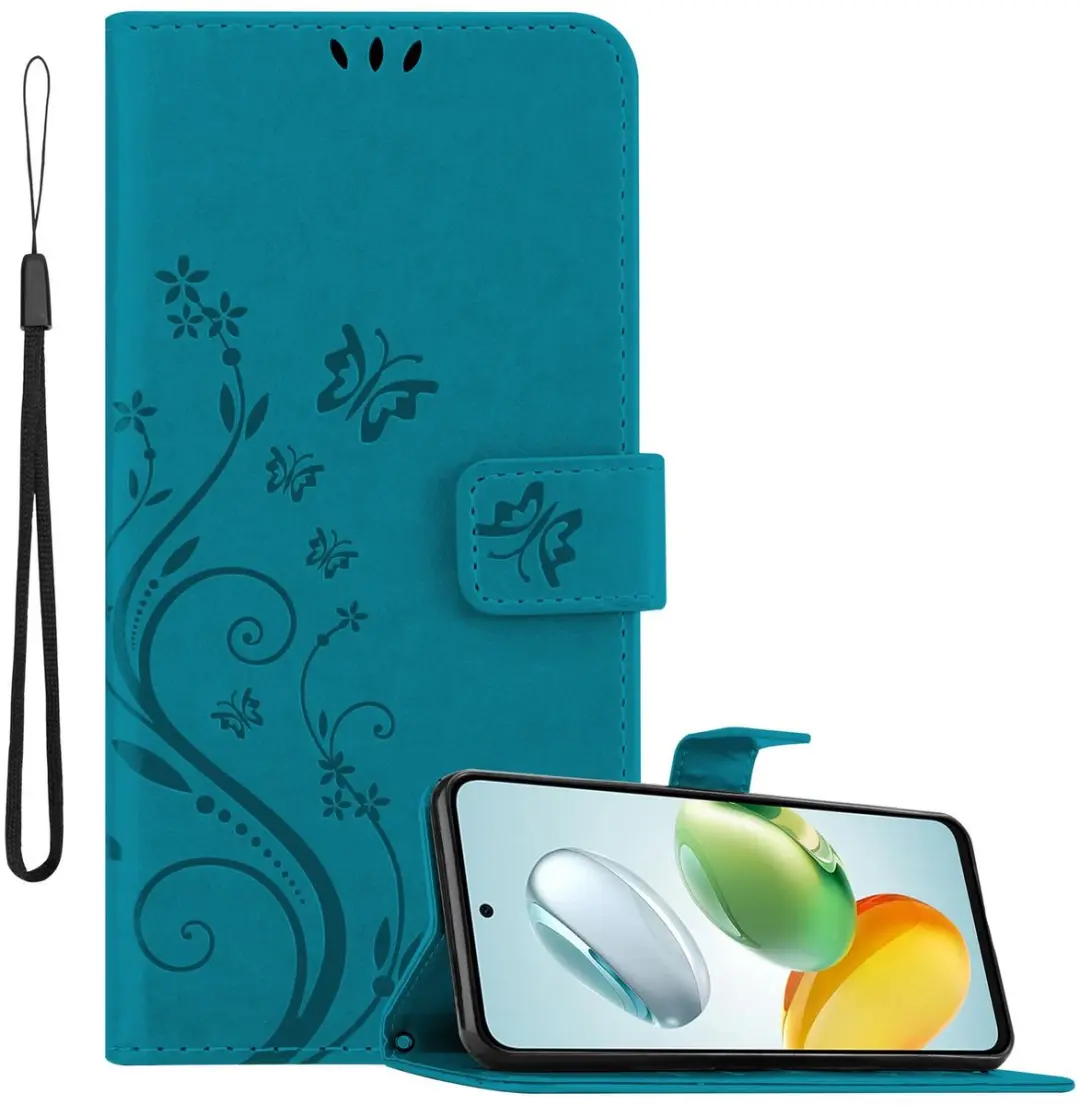Cadorabo Hoesje geschikt voor Honor 200 Smart in BLOEMEN BLAUW