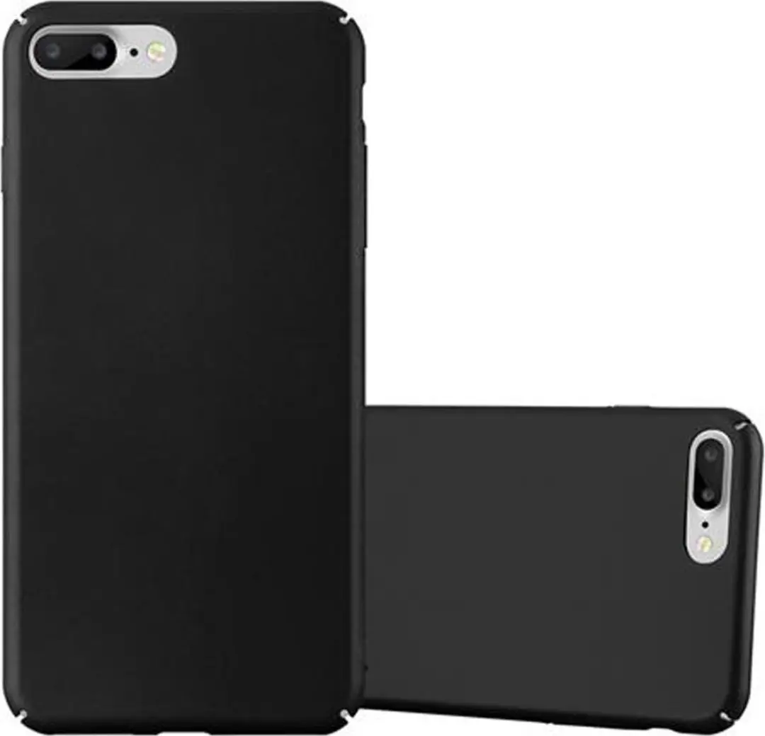 Cadorabo Hoesje geschikt voor Apple iPhone 7 PLUS / 7S PLUS / 8 PLUS in METAAL ZWART - Hard Case Cover beschermhoes in metaal look tegen krassen en stoten