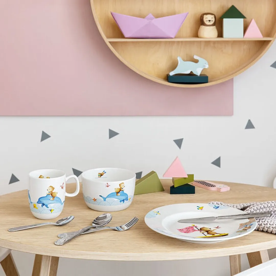 Villeroy & Boch Kinderbestekset Happy as a Bear - 4-delig - Zilver