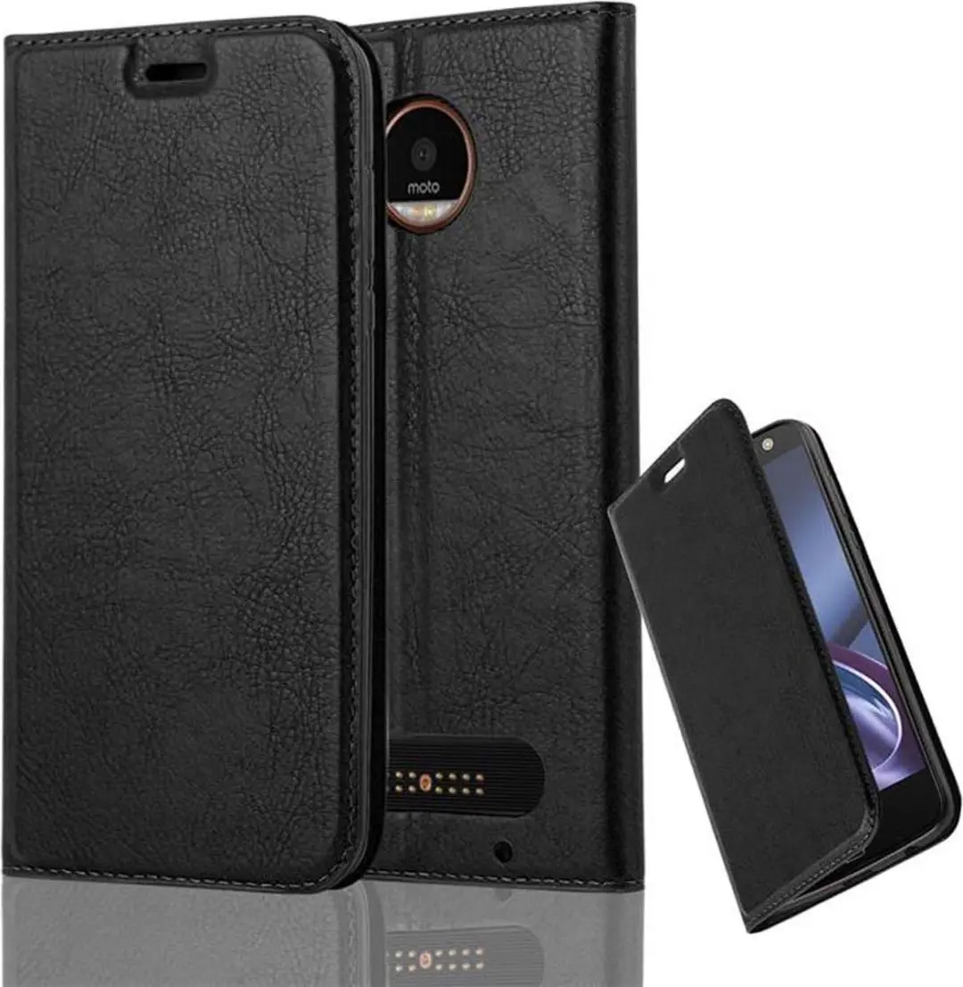 Cadorabo Hoesje geschikt voor Motorola MOTO Z2 in ZWARTE NACHT