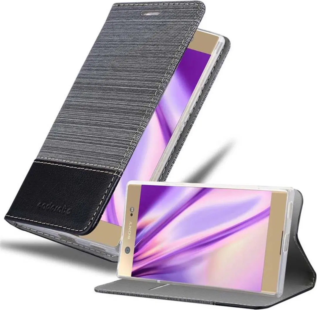 Cadorabo Hoesje geschikt voor Sony Xperia XA1 ULTRA in GRIJS ZWART