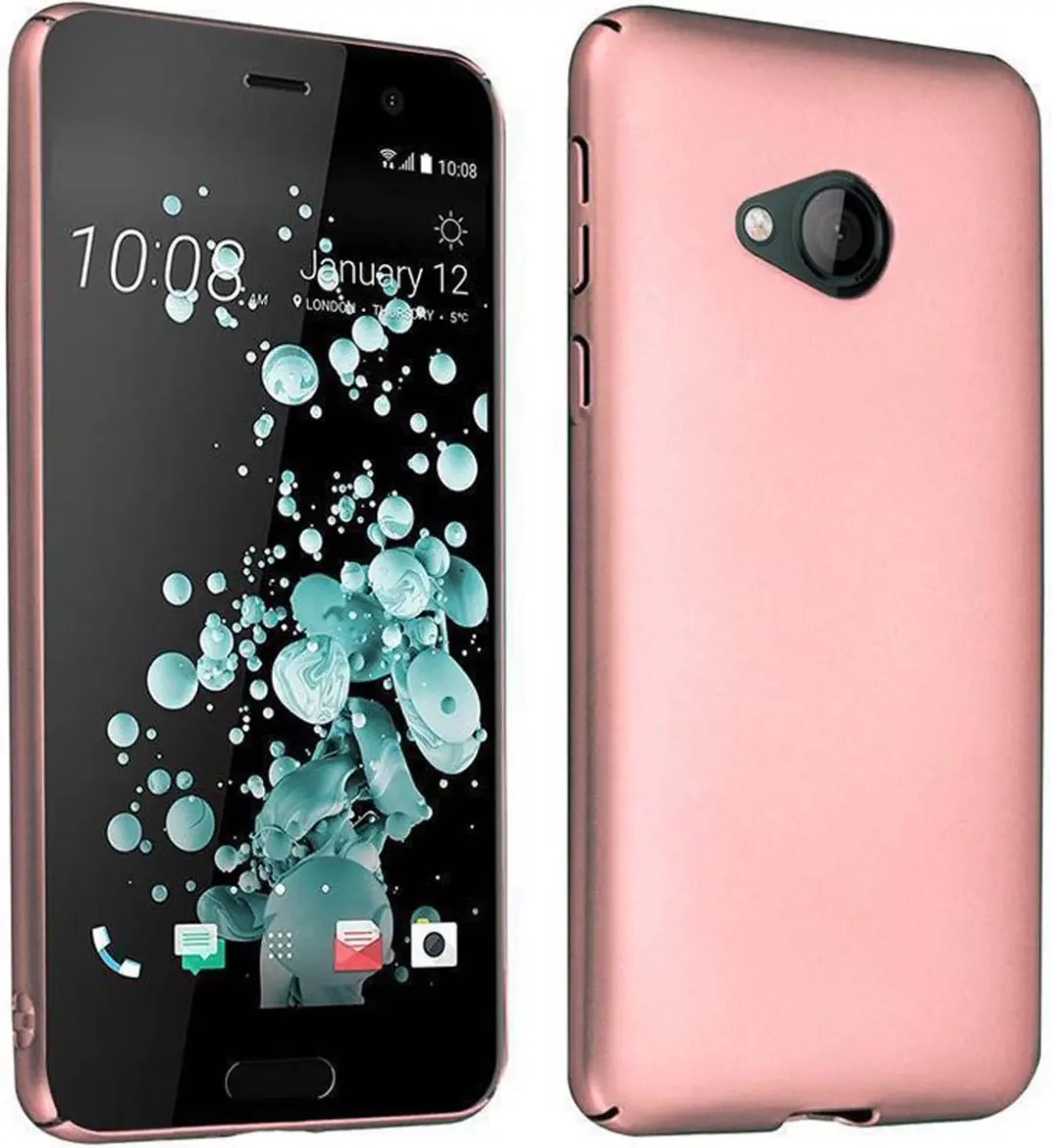 Cadorabo Hoesje geschikt voor HTC U PLAY in METAAL ROSE GOUD