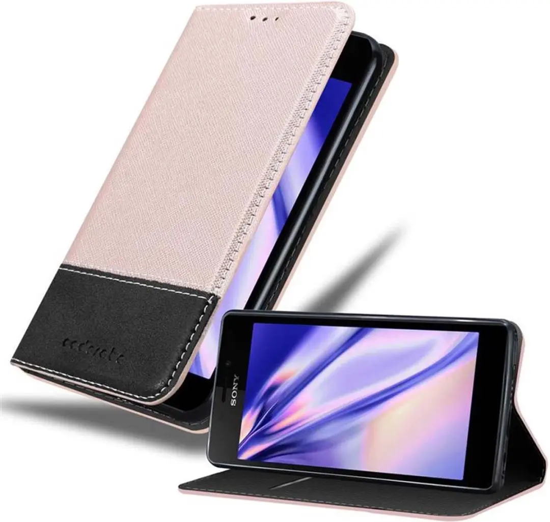 Cadorabo Hoesje geschikt voor Sony Xperia M2 / M2 AQUA in ROSE GOUD ZWART