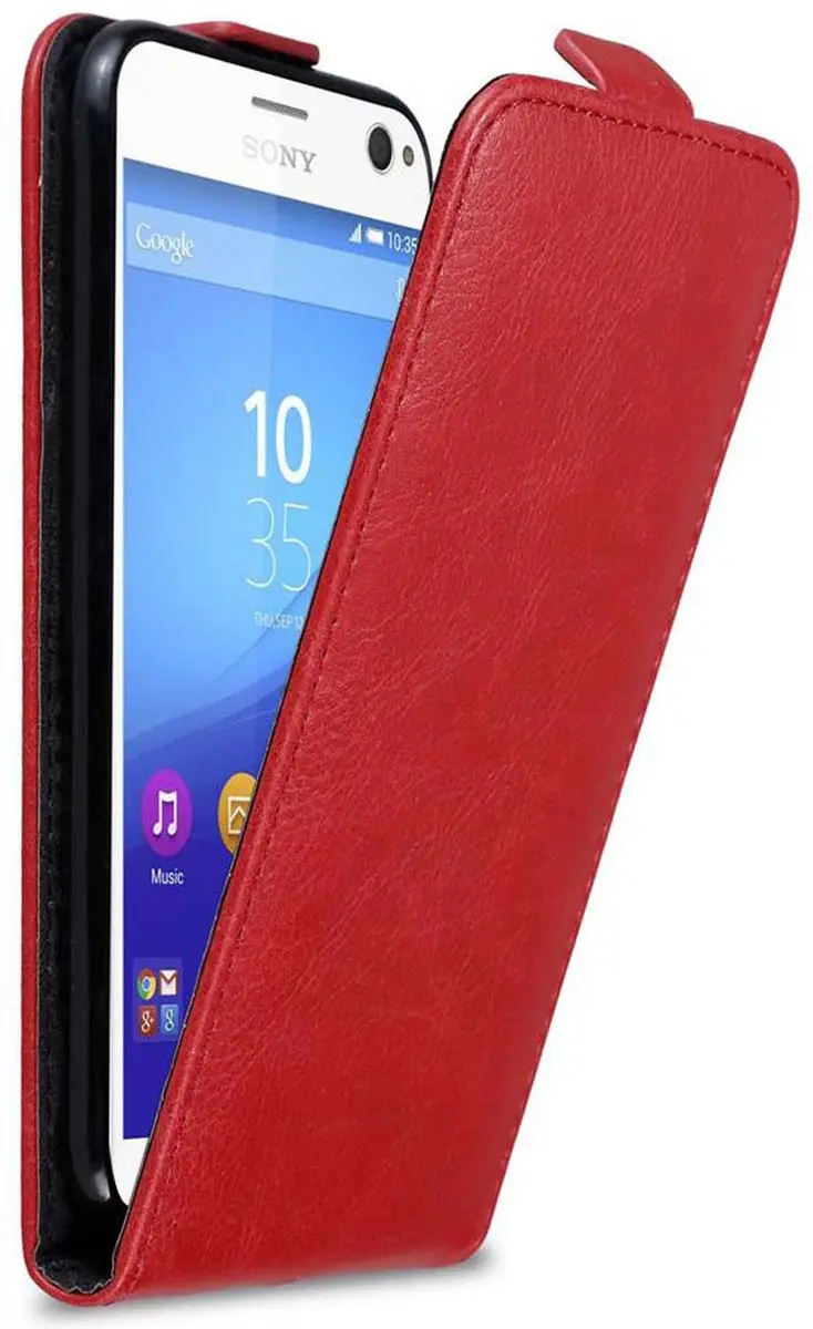 Cadorabo Hoesje geschikt voor Sony Xperia C4 in APPEL ROOD