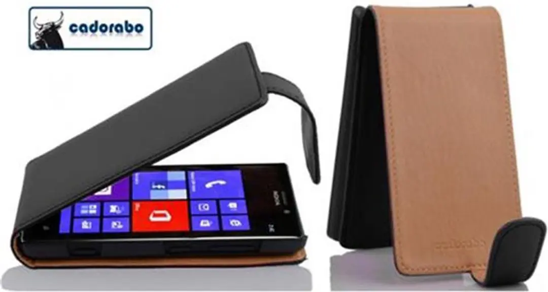 Cadorabo Hoesje geschikt voor Nokia Lumia 925 in KAVIAAR ZWART