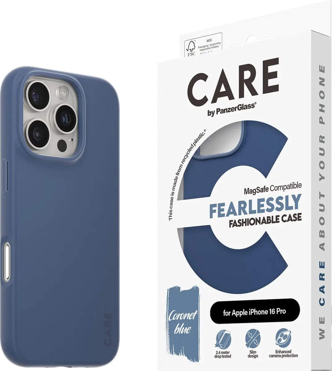 PanzerGlass CARE Fashion Hoesje MagSafe iPhone 16 Pro - Blauw - afbeelding 5 van 6