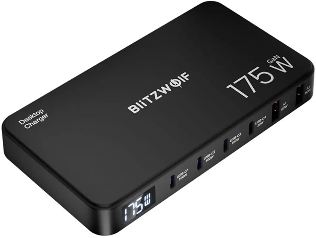 BlitzWolf BW-S30 6-in-1 Laadstation - 175W - Zwart - afbeelding 2 van 6