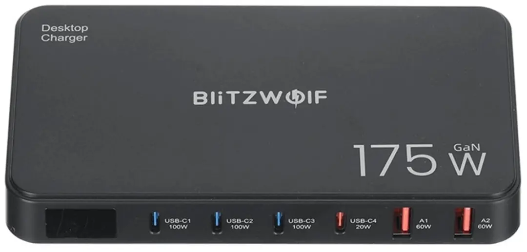 BlitzWolf BW-S30 6-in-1 Laadstation - 175W - Zwart - afbeelding 5 van 6