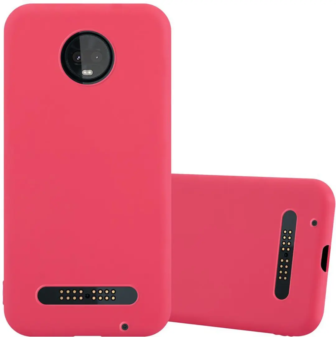 Cadorabo Hoesje geschikt voor Motorola MOTO Z3 PLAY in CANDY ROOD - Beschermhoes gemaakt van flexibel TPU silicone Case Cover