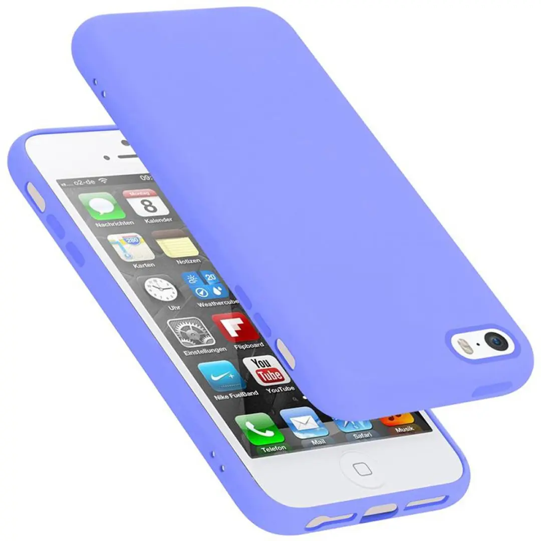 Cadorabo Hoesje geschikt voor Apple iPhone 5 / 5S / SE 2016 in LIQUID LICHT PAAR