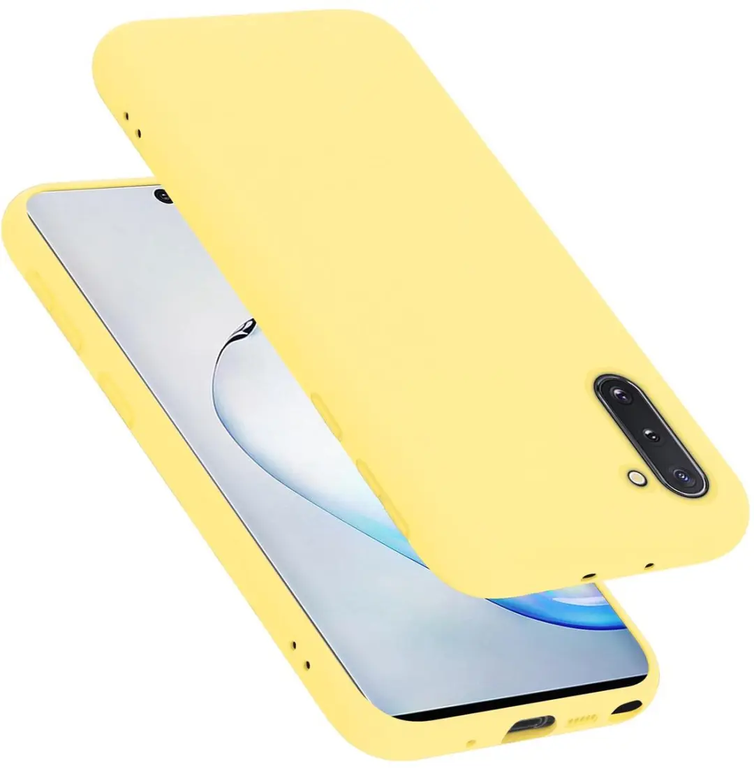 Cadorabo Hoesje geschikt voor Samsung Galaxy NOTE 10 in LIQUID GEEL