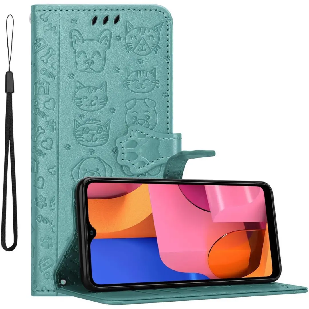 Cadorabo Hoesje geschikt voor Samsung Galaxy A20s in SHINY GROEN