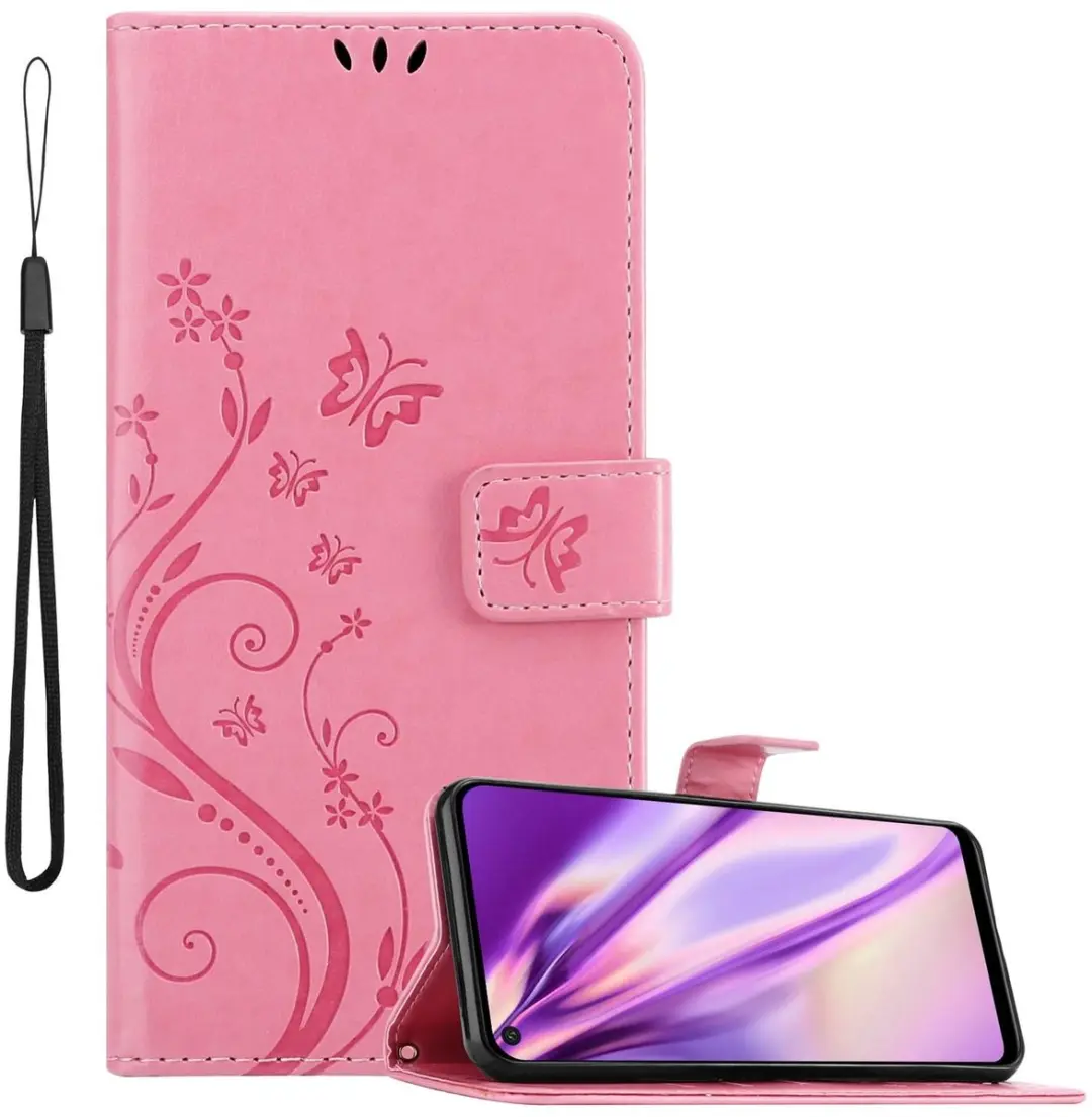 Cadorabo Hoesje geschikt voor Huawei P40 LITE E in BLOEMEN ROZE