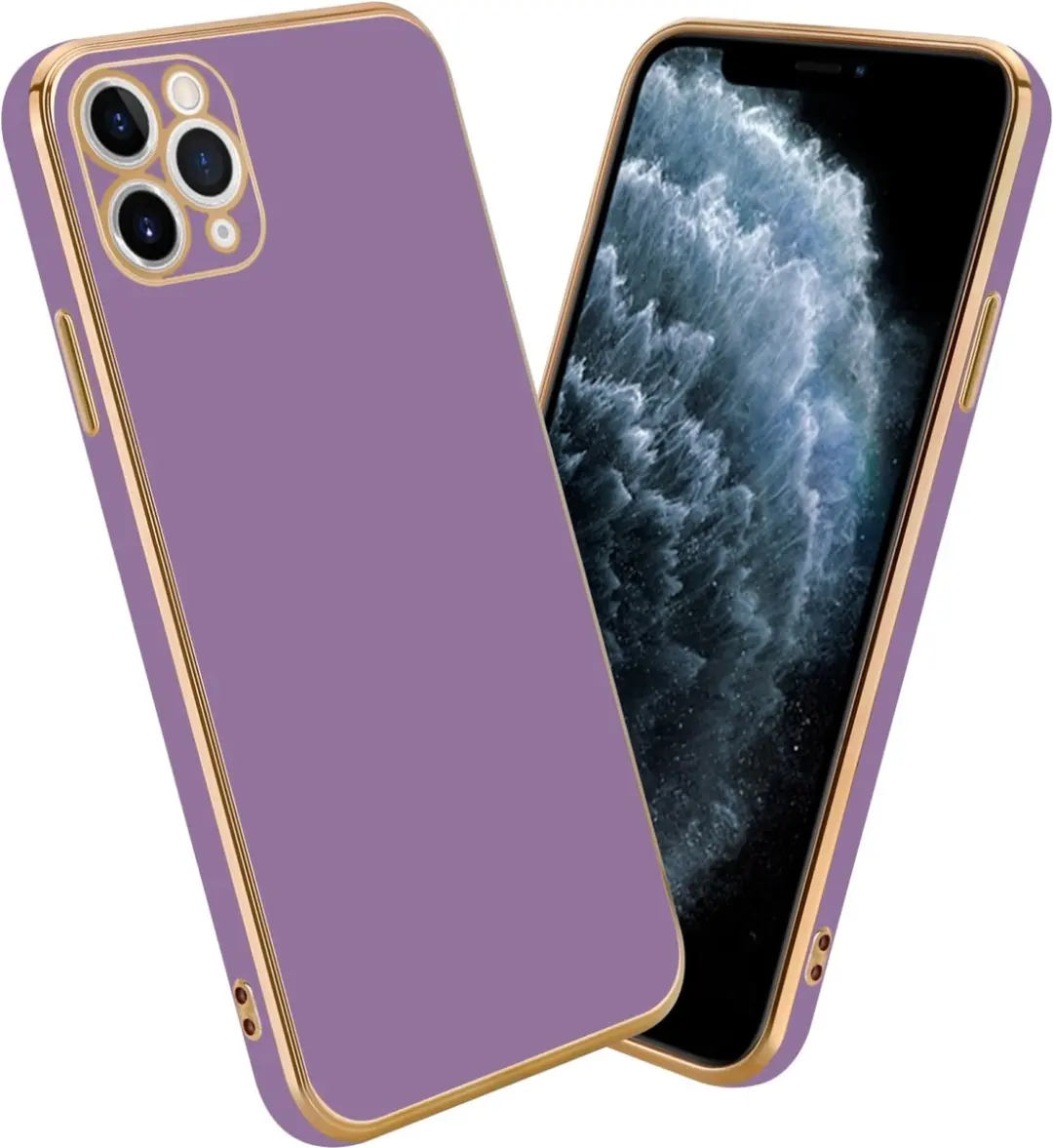 Cadorabo Hoesje geschikt voor Apple iPhone 12 PRO in Glossy Paars