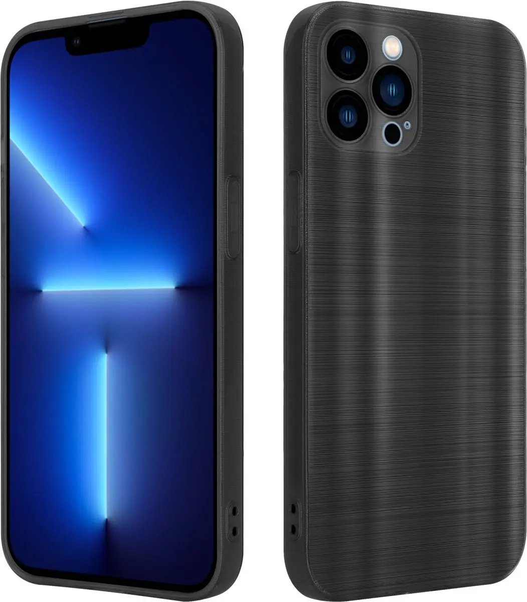 Cadorabo Hoesje geschikt voor Apple iPhone 13 PRO MAX in Brushed Zwart