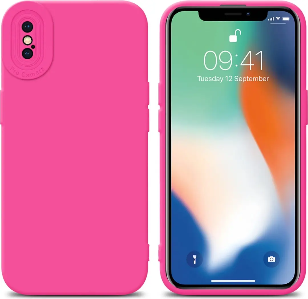 Cadorabo Hoesje geschikt voor Apple iPhone X / XS in FLUID HOTPINK