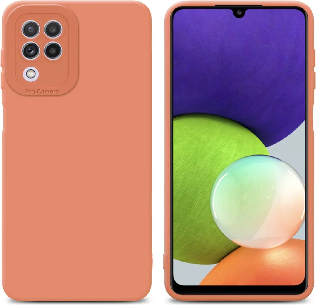 Cadorabo Hoesje geschikt voor Samsung Galaxy A22 4G in FLUID LICHT ORANJE