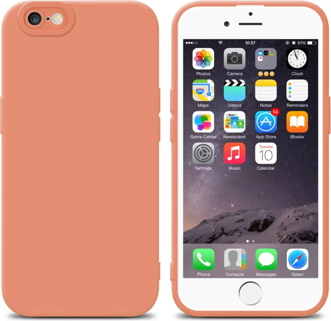 Cadorabo Hoesje geschikt voor Apple iPhone 6 PLUS / 6S PLUS in FLUID LICHT ORANJ