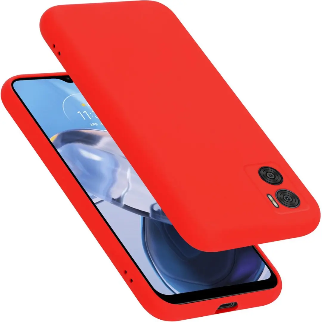 Cadorabo Hoesje geschikt voor Motorola MOTO E22 / E22i in LIQUID ROOD